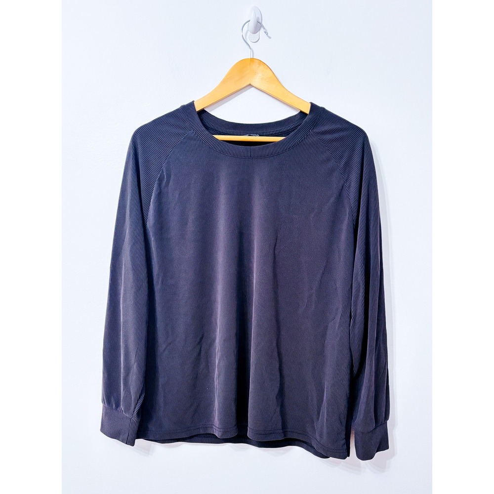 CHANGE Grey Ribbed Long Sleeve Modal Blend Pajama Top X-Large